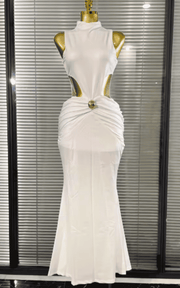 Yolanda Off-Shoulder Hollow Waist Bodycon Long Dress