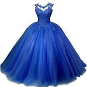 Sheer Neck Quinceañera Ball Gown