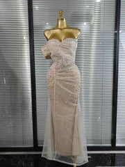 Yvonne Strapless Sequin Beaded Mermaid Bodycon Gown