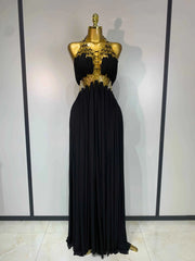 Alyn Sexy Cutout Backless White Black Maxi Long Dress