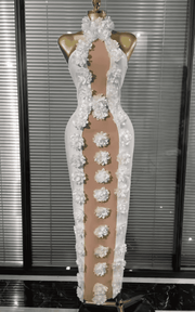 Vlady White Floral Off Shoulder Bodycon Bandage Long Dress