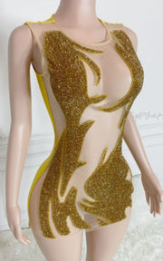 Sheer Rhinestone Mini Birthday Dress Luxury Short Prom Cocktail Gown
