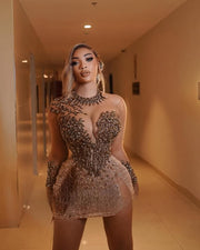 Sexy Long Sleeves Beaded Sequin Birthday Dress - Envious Designs