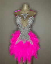 Hot Pink Rhinestone Birthday Dress