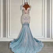Sky Blue Glam: Mermaid Prom Dress