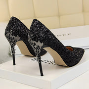 Women 9.5cm Extreme High Heel Fashion Pumps Bling Sequin