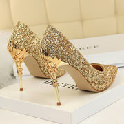 Women 9.5cm Extreme High Heel Fashion Pumps Bling Sequin