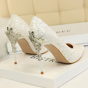 Women 9.5cm Extreme High Heel Fashion Pumps Bling Sequin