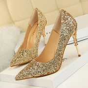 Women 9.5cm Extreme High Heel Fashion Pumps Bling Sequin