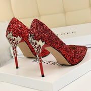 Women 9.5cm Extreme High Heel Fashion Pumps Bling Sequin