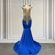 Glamour Unleashed: Diamond Blue Prom Elegance