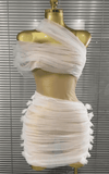Ava One Shoulder Mesh Mini Dress