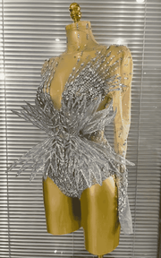 Juliana 3D Butterfly Long Sleeve Mesh Bodycon Dress for Women