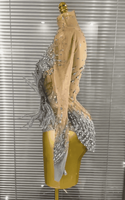 Juliana 3D Butterfly Long Sleeve Mesh Bodycon Dress for Women