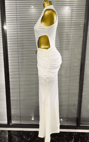Yolanda off-shoulder hollow waist bodycon long dress for evening party and date night styling