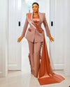 Designer Ruffles Suit Lady Blazer Wear Pant Suit