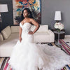 Plus Size Wedding Dresses Mermaid Sweetheart Ruffle Train