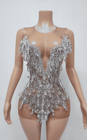 Sparkly Crystal Halter Rhinestone Cocktail Birthday Dress