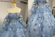 Maria Novia Blue Grey Quinceañera Dress