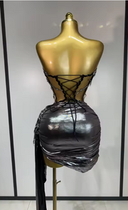 Amira sparkly sequins two piece evening party set for women