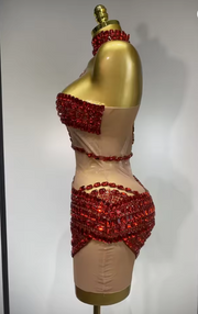 Amira sparkly sequins two piece evening party set for women