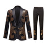 Men’s gold gradient glitter blazer and trousers 2-piece suit with ombre shimmer for party or stage wear