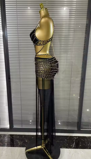 Nadia white sexy hollow out laced-up bodycon maxi dress for evening party and celebration styling