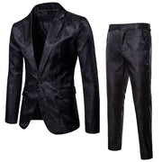 Men’s luxury jacquard suit with matching pants for formal or wedding wear