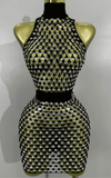 Jane Sparkly Diamond Sheer Mesh Bodycon Mini Dress