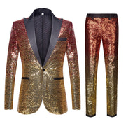 Men’s Glitter Ombre Sequin 2-Piece Suit Set | Blazer & Pants