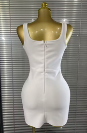 Envious Designs Amisha sexy sleeveless shining rhinestone fruit bodycon mini bandage dress for birthday and pool party styling