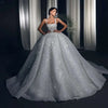 Exquisite Square Collar Sequined Beaded Wedding Dress