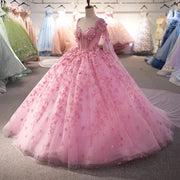 Cape Pink Quinceanera Gown