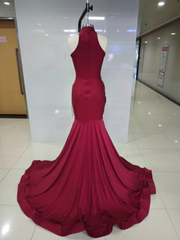 Mermaid Gown with Baroque Appliqués and Draped Halter Neckline - Ready to Ship