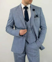 Men's Wool Slim-Fit 3-Piece V-Neck Suit Jacket