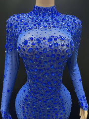 Savie Sparkling Feather Prom Dress – Elegant Rhinestone