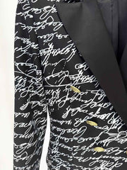 Women’s Colorblock Slimming Patchwork Blazer With Spliced Buttons Luxury Printed Blazer