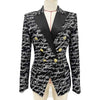 Women’s Colorblock Slimming Patchwork Blazer With Spliced Buttons Luxury Printed Blazer