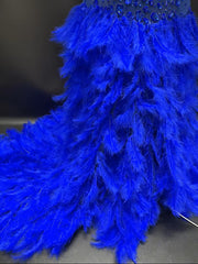 Savie Sparkling Feather Prom Dress – Elegant Rhinestone