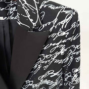 Women’s Colorblock Slimming Patchwork Blazer With Spliced Buttons Luxury Printed Blazer