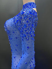 Savie Sparkling Feather Prom Dress – Elegant Rhinestone