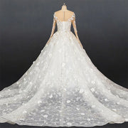 V-Neck Sequined Princess Wedding Dress