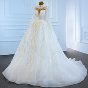 High Neck Pearl Wedding Dress