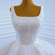 Square Neck Sleeveless Wedding Dress