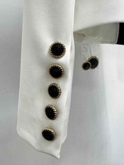 Color-Blocked Single-Breasted Women’s Short Tuxedo Jacket Luxury Blazer