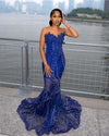 Shiny Blue Prom Dresses: Rhinestone Mermaid & Sequin Evening Gowns