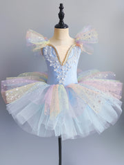 Kids Seven-Color Sequined Ballet Tutu Dress