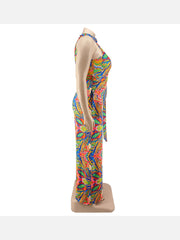 Printed Sleeveless Plus Size Jumpsuits For Women