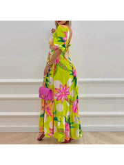 Fashion Printing Split Hem Split Women's Dress