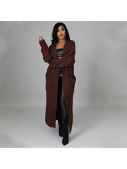 Patchwork Pure Color Long Sleeve Sweater Coat